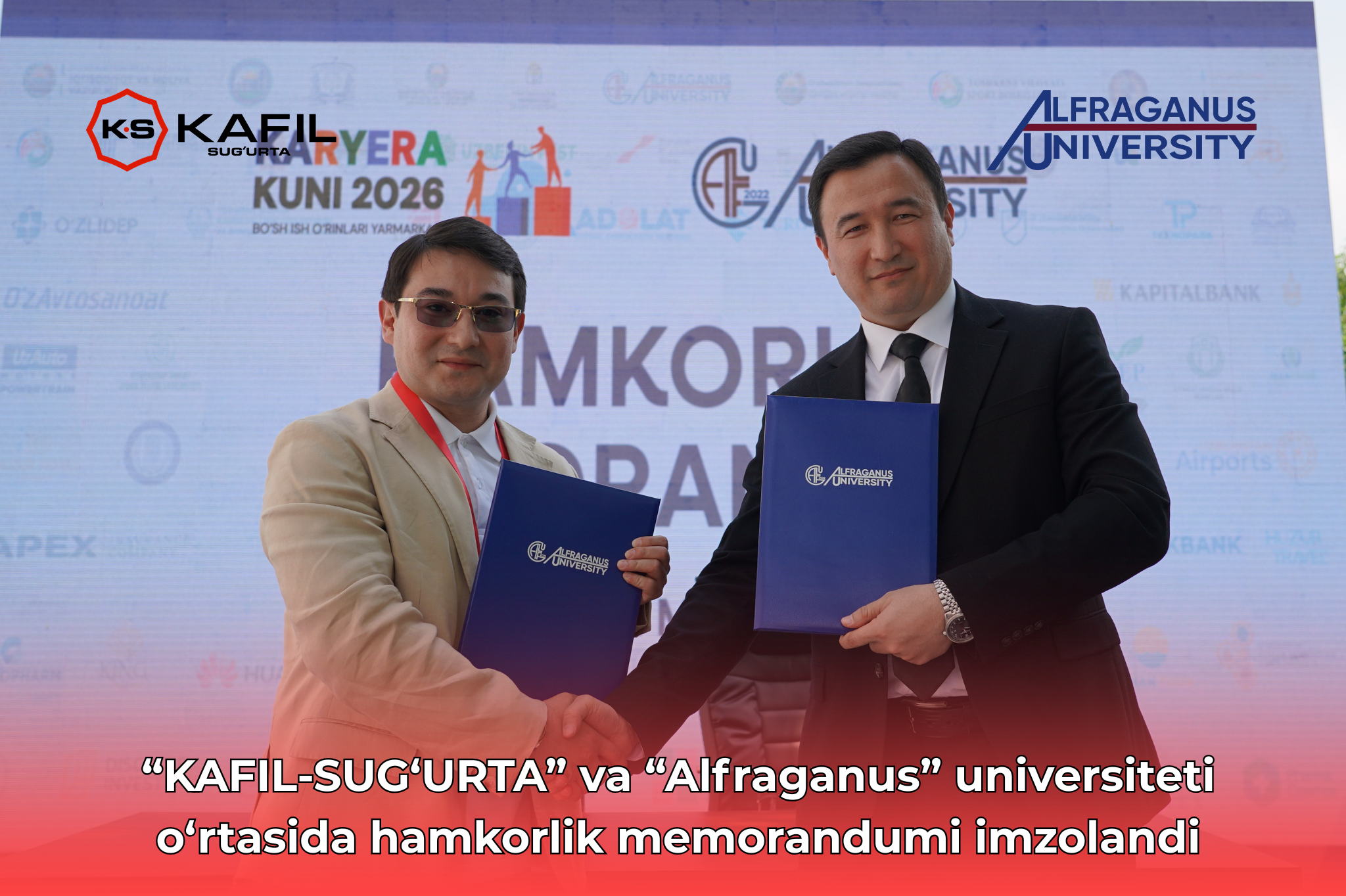 “KAFIL-SUG‘URTA” va “Alfraganus” universiteti o‘rtasida hamkorlik memorandumi imzolandi